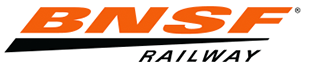 BNSF Railway logo featuring the text 'BNSF' in orange and 'RAILWAY' in black.
